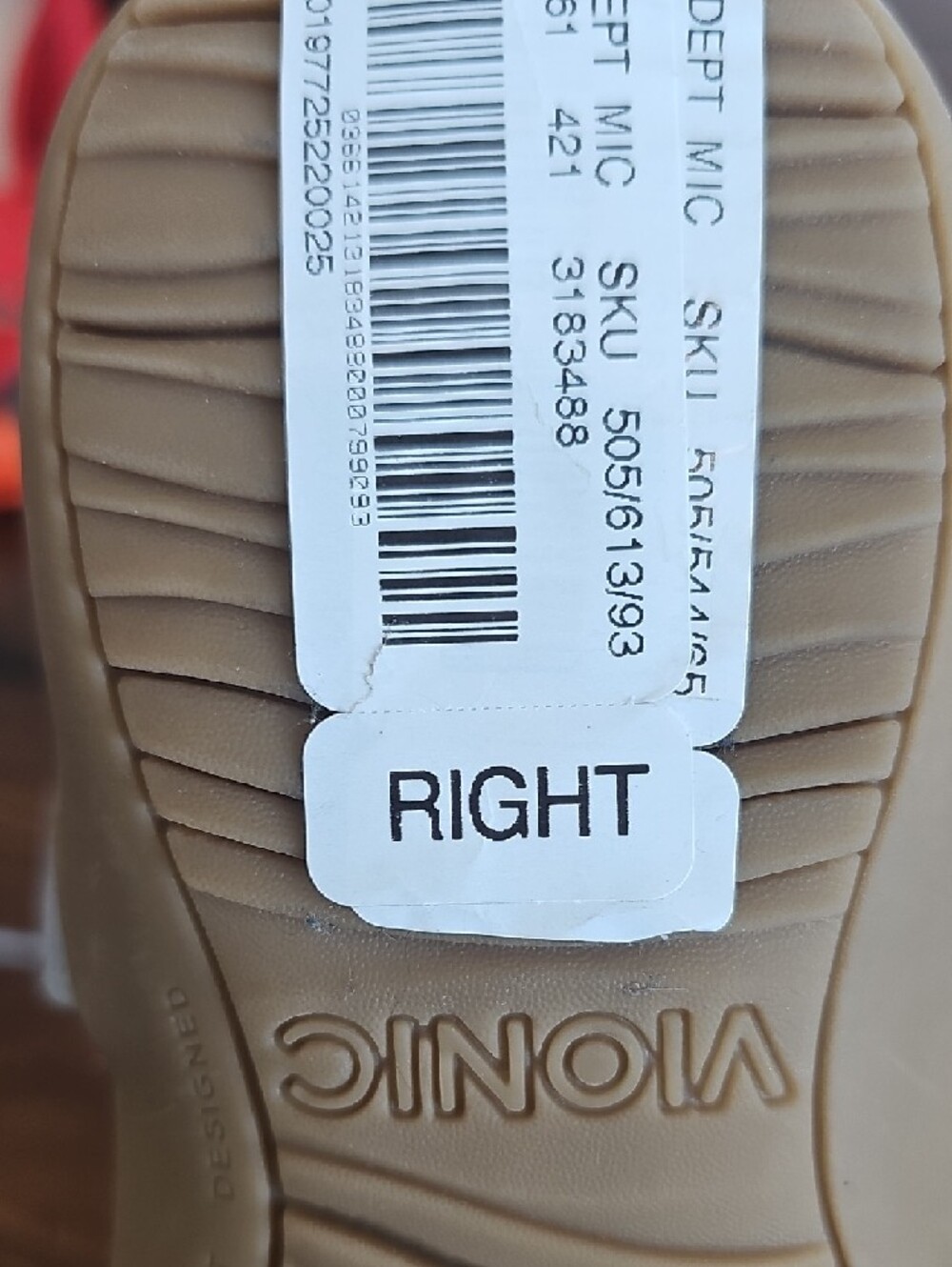 Vionic Women's Orthodic Blue & Tan Thong Leather Sandals w/V Logo Women's Sz 6.5 - Picture 9 of 10